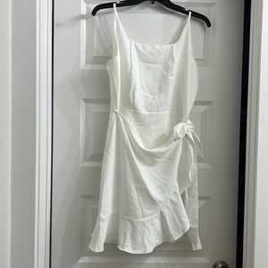 White summer wrap dress